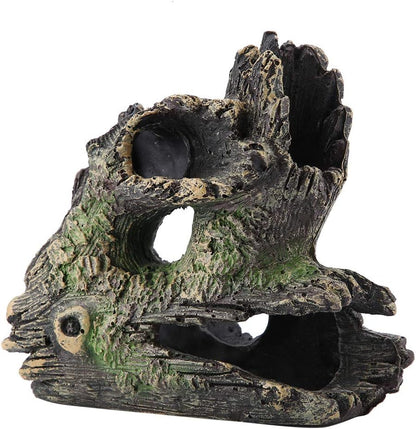 Trunk Aquarium, Aquarium Driftwood Ornaments Resin Wood Trunk Fish Tank Decoration Betta Fish Hideout Caves Decorations for Turtles, Reptiles