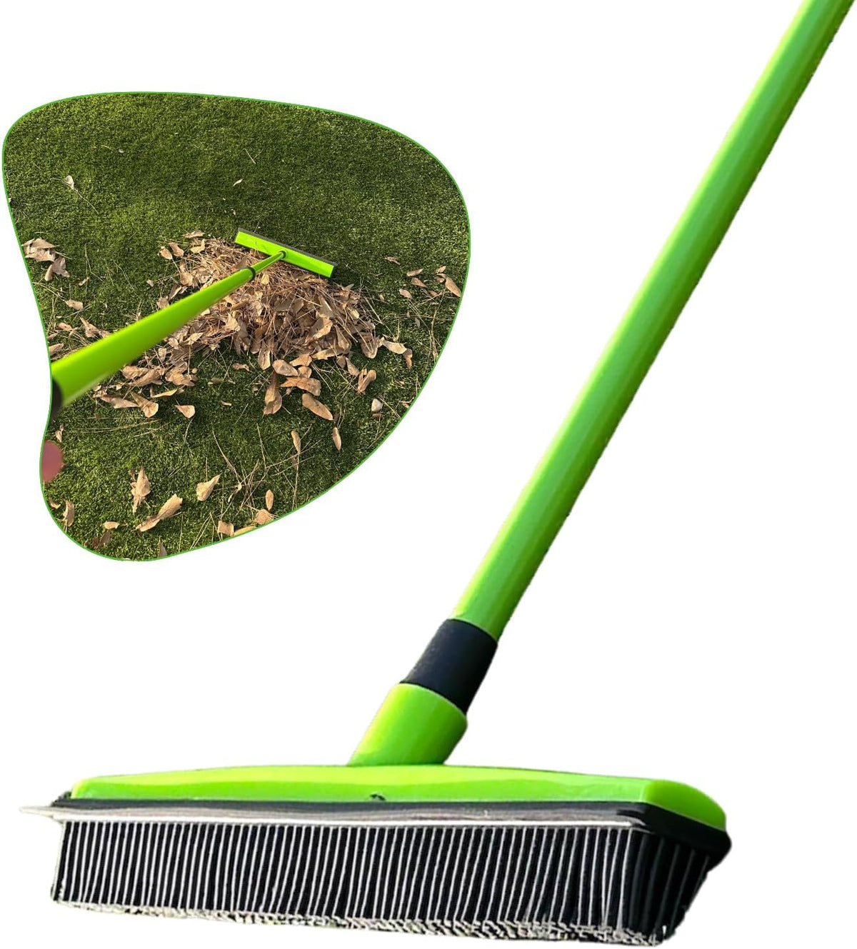 Turf Static Sweep - Silicone Broom for Artificial Turf Edge Cleaning - Remove Pet Hair, Leaves, Debris, Sticks and More from Turf, Synthetic Grass, Carpet & Most Hard Surfaces