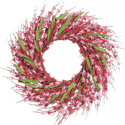 22 Inch Spring Yellow Forsythia Leaf Wreath, for Front Door Window Porch Living Room Mantel Farmhouse Spring Home Decor Gift