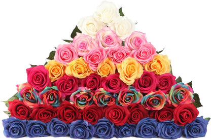 Red Rose Artificial Flowers, 1Pc 17" Single Red Rose for Valentine's Mother's Day Home Decor Centerpieces Party Wedding Anniversary Decorations