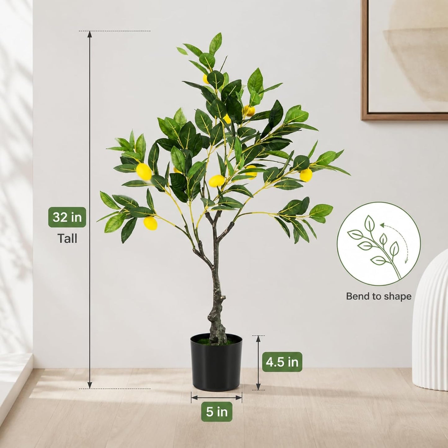 48'' Artificial Lemon Tree with Lemon Fruits for Indoor Outdoor Décor