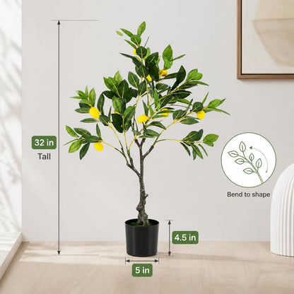 48'' Artificial Lemon Tree with Lemon Fruits for Indoor Outdoor Décor
