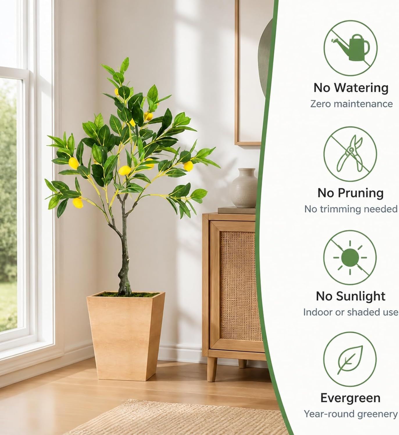48'' Artificial Lemon Tree with Lemon Fruits for Indoor Outdoor Décor