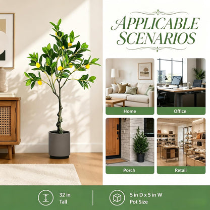 48'' Artificial Lemon Tree with Lemon Fruits for Indoor Outdoor Décor