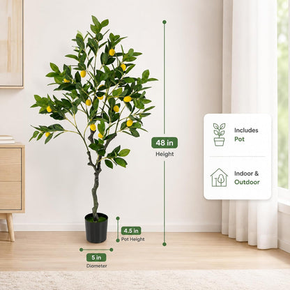 48'' Artificial Lemon Tree with Lemon Fruits for Indoor Outdoor Décor