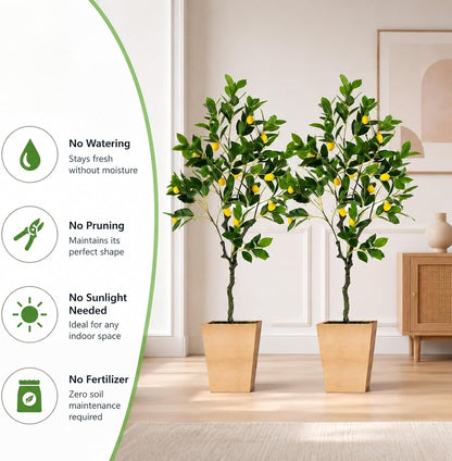 48'' Artificial Lemon Tree with Lemon Fruits for Indoor Outdoor Décor
