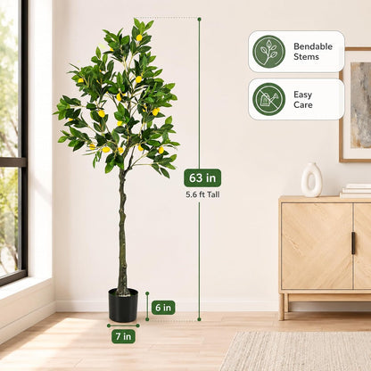 48'' Artificial Lemon Tree with Lemon Fruits for Indoor Outdoor Décor