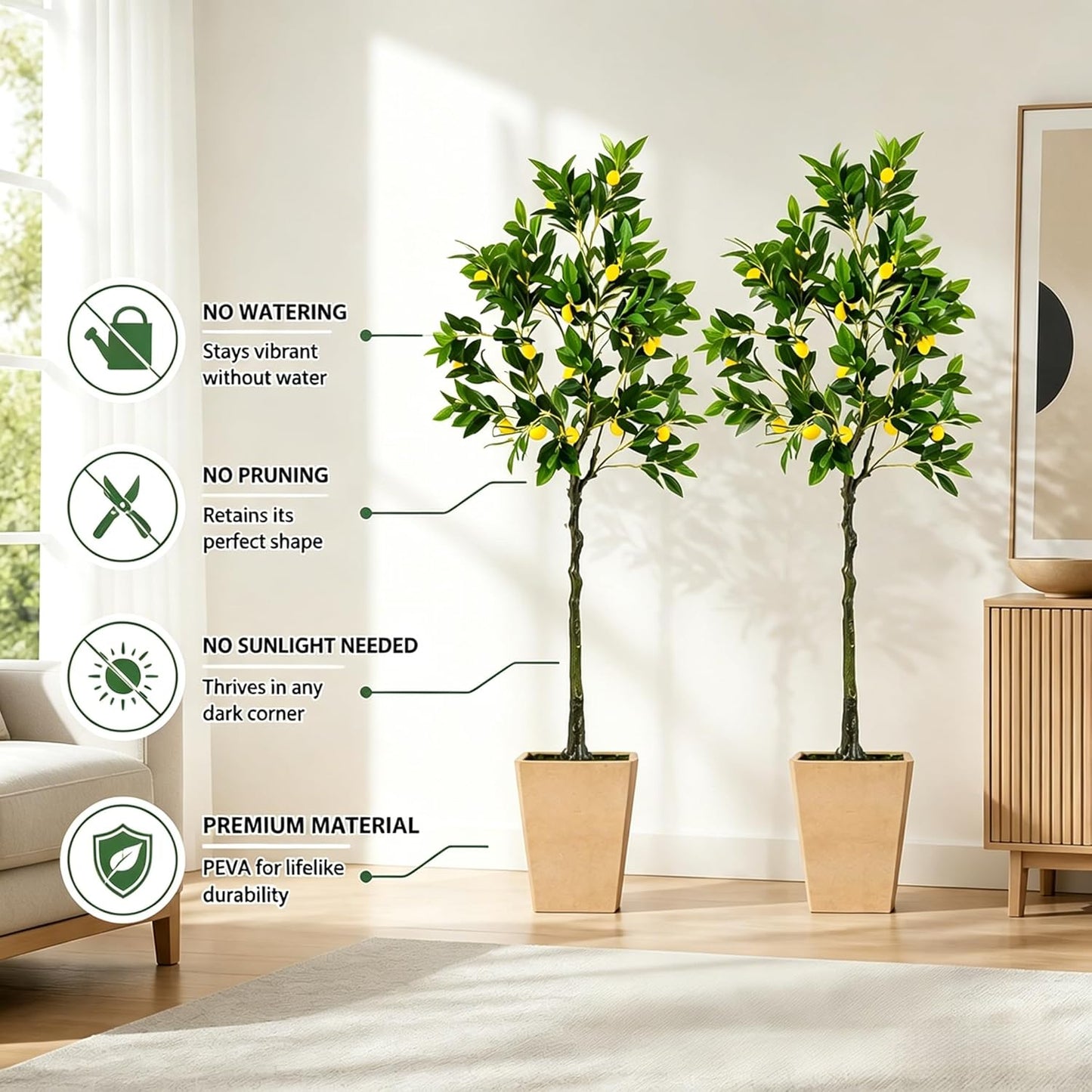 48'' Artificial Lemon Tree with Lemon Fruits for Indoor Outdoor Décor