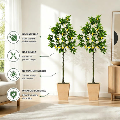 48'' Artificial Lemon Tree with Lemon Fruits for Indoor Outdoor Décor
