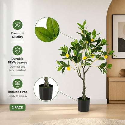 48'' Artificial Lemon Tree with Lemon Fruits for Indoor Outdoor Décor