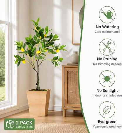 48'' Artificial Lemon Tree with Lemon Fruits for Indoor Outdoor Décor