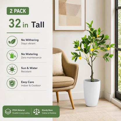 48'' Artificial Lemon Tree with Lemon Fruits for Indoor Outdoor Décor