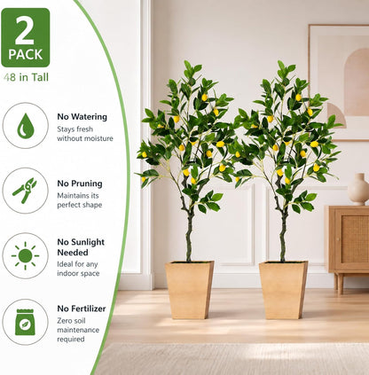 48'' Artificial Lemon Tree with Lemon Fruits for Indoor Outdoor Décor