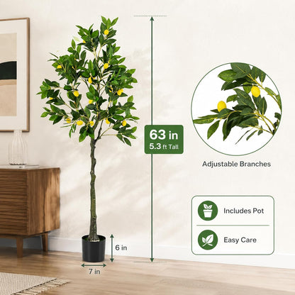 48'' Artificial Lemon Tree with Lemon Fruits for Indoor Outdoor Décor