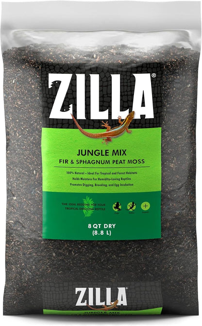Pet Reptile Terrarium Substrate Bedding, Jungle Mix, for Frogs, Rainforest Geckos, Toads and Snakes, 8 Quart | For Frogs, Rainforest Geckos, Toads and Snakes