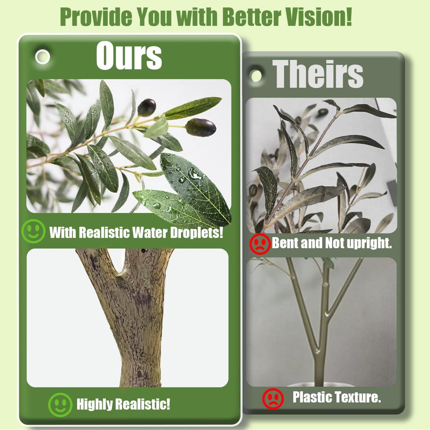 Artificial Olive Tree with Water Droplets: 4ft Potted Realistic Fake Plant Trees with Fruits for Indoor Home Room Office Balcony Decor