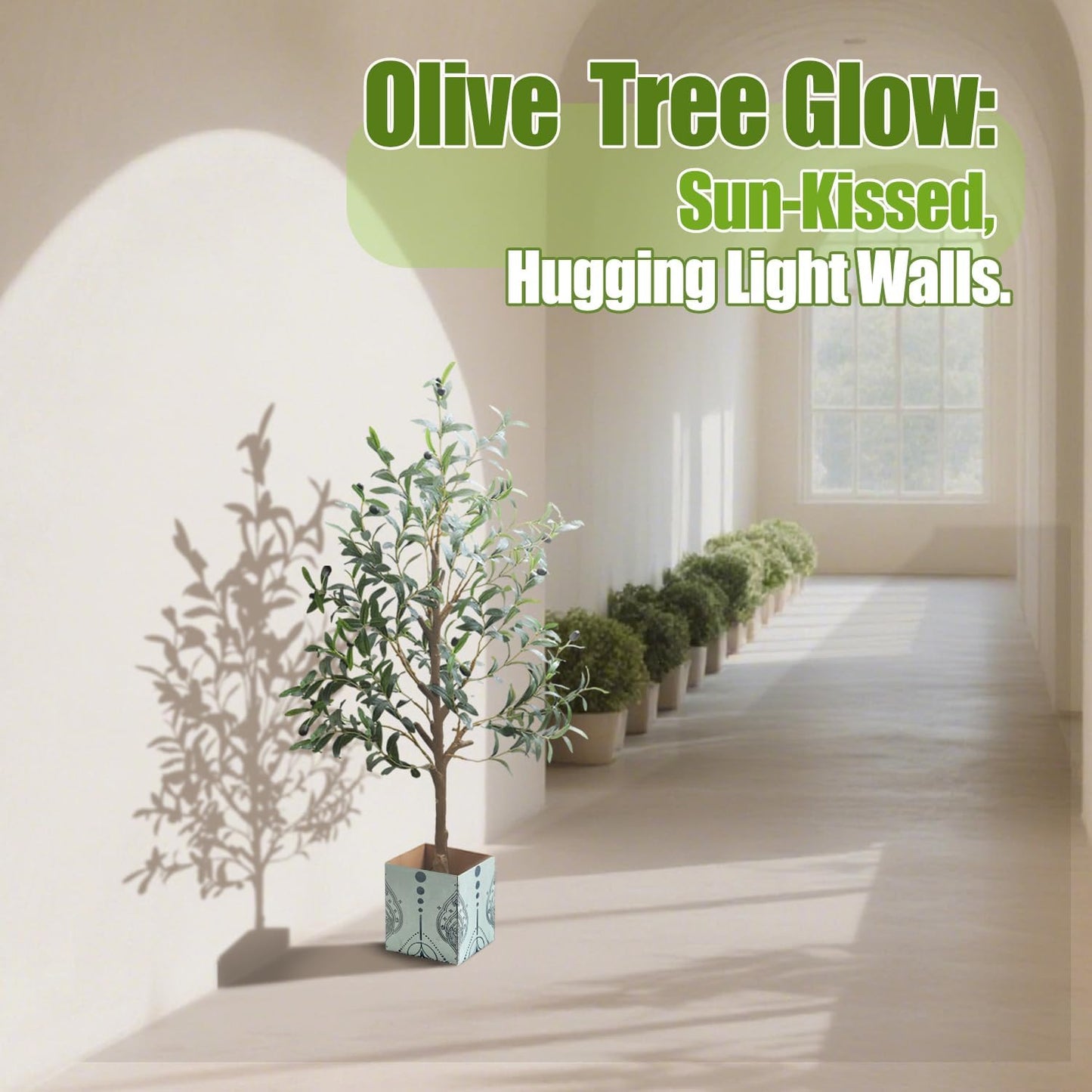 Artificial Olive Tree with Water Droplets: 4ft Potted Realistic Fake Plant Trees with Fruits for Indoor Home Room Office Balcony Decor