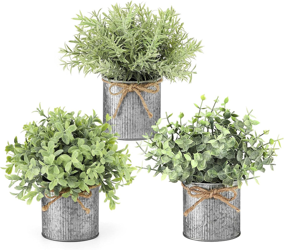 Small Fake Plants, 3 Pack Faux Plants for Farmhouse Home Decor Indoor