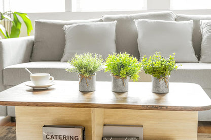 Small Fake Plants, 3 Pack Faux Plants for Farmhouse Home Decor Indoor