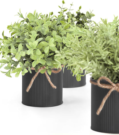 Small Fake Plants, 3 Pack Faux Plants for Farmhouse Home Decor Indoor