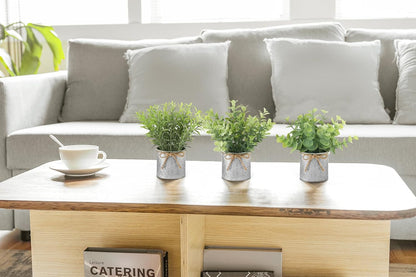 Small Fake Plants, 3 Pack Faux Plants for Farmhouse Home Decor Indoor