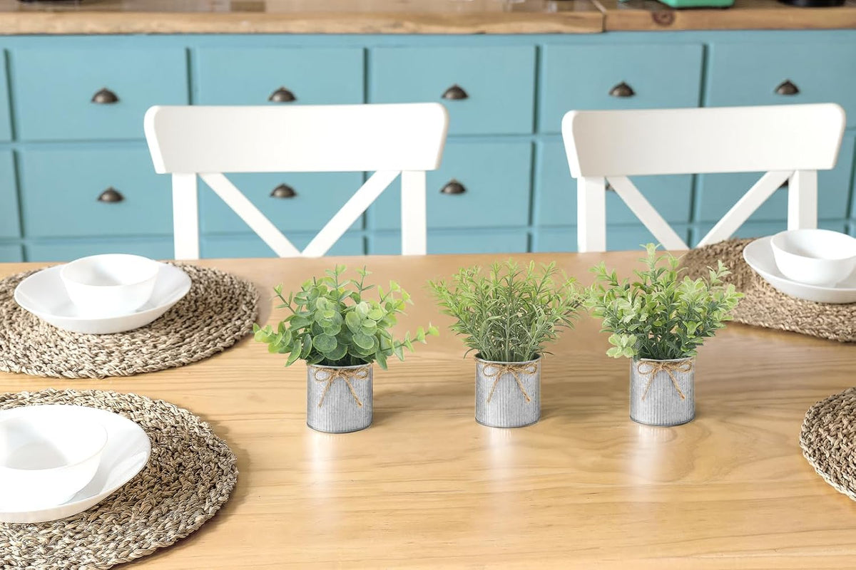 Small Fake Plants, 3 Pack Faux Plants for Farmhouse Home Decor Indoor