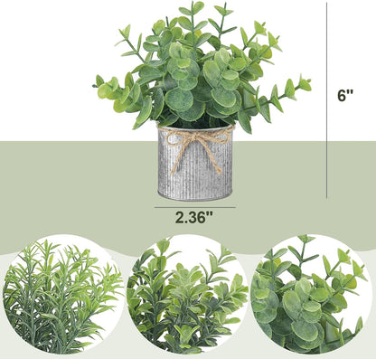 Small Fake Plants, 3 Pack Faux Plants for Farmhouse Home Decor Indoor