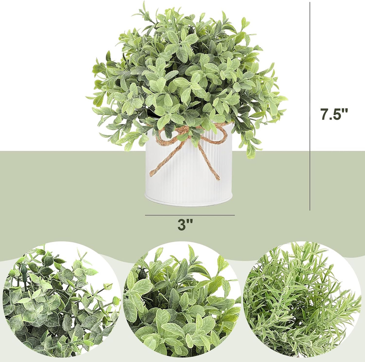Small Fake Plants, 3 Pack Faux Plants for Farmhouse Home Decor Indoor