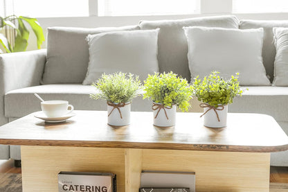 Small Fake Plants, 3 Pack Faux Plants for Farmhouse Home Decor Indoor