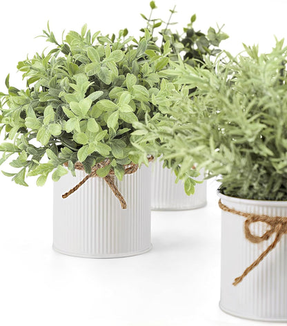 Small Fake Plants, 3 Pack Faux Plants for Farmhouse Home Decor Indoor