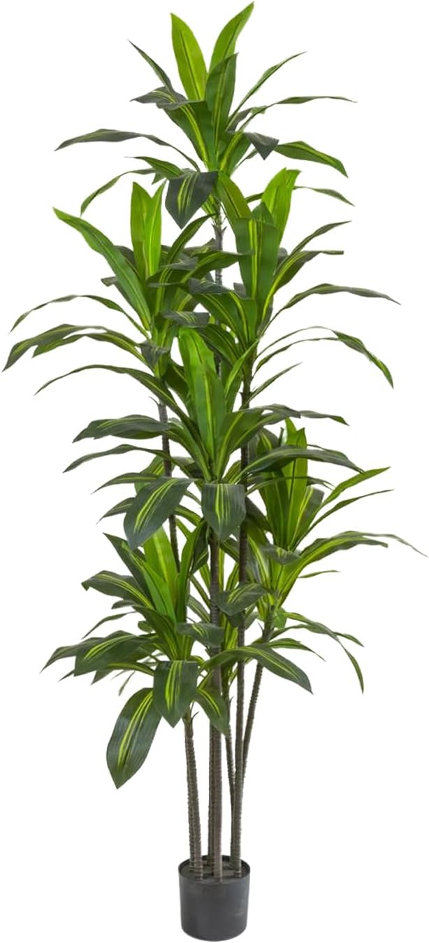5ft Dracaena Artificial Plant - Large Tropical Indoor Fake Tree with Lifelike Leaves - Tall Faux Floor Plant in Pot for Home Office Living Room Decor