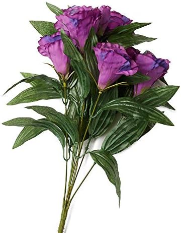 Purple Artificial Lisianthus Bush – 18" Faux Lisianthus Stem