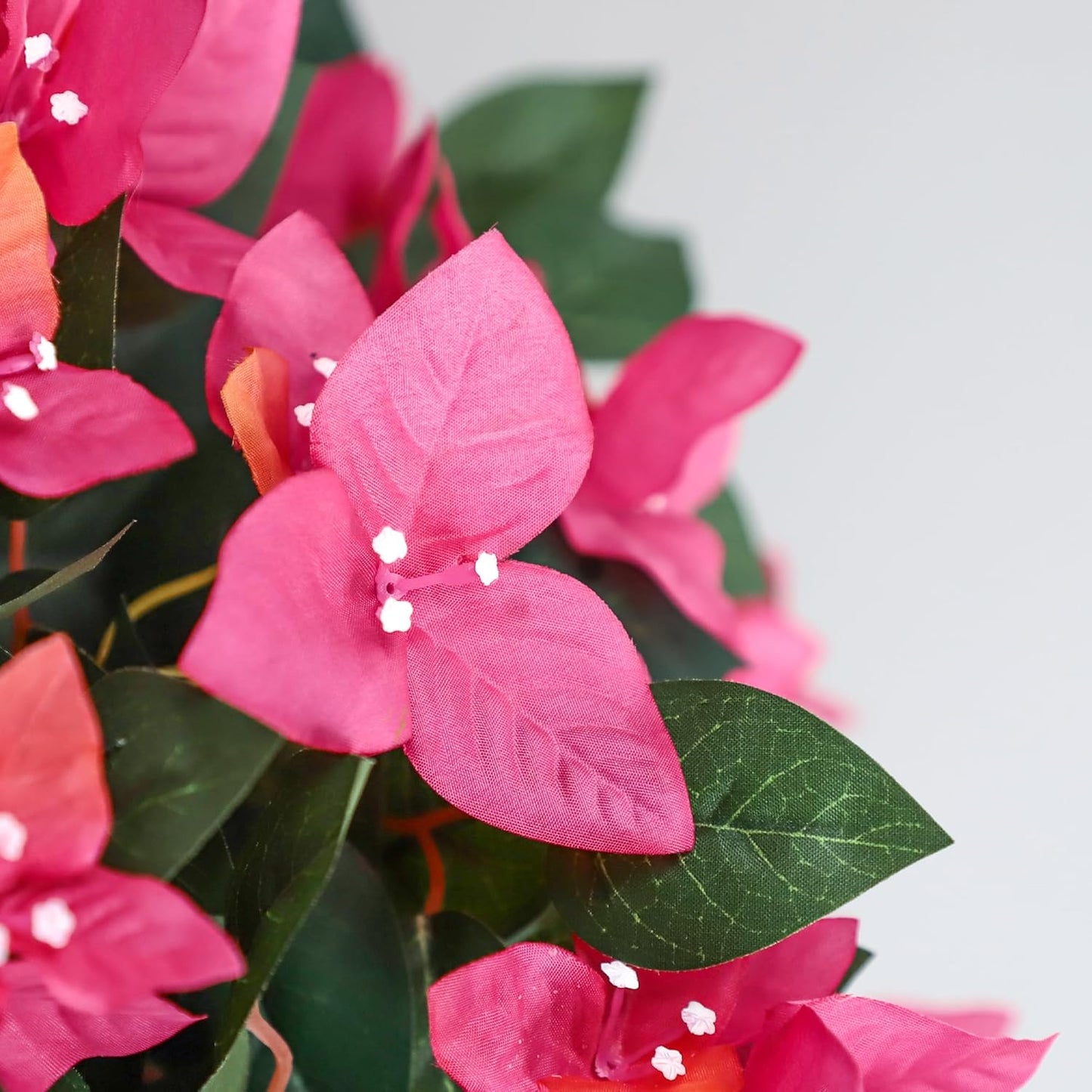 24inch Artificial Bougainvillea Flowers Trees with Ground Spike, Fake Bougainvillea Topiary Ball Tree with Flowers, Faux Azalea Plants for Outdoor Indoor Garden Yard Front Porch Decer (Set of 2)