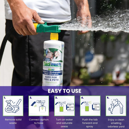 BioS+ Artificial Turf Pet Odor Eliminator – Enzyme Concentrate for Dog Urine and Poop – Outdoor Deodorizer Safe for Kids, Pets and Plants – Non-Toxic Formula, 1 Gallon