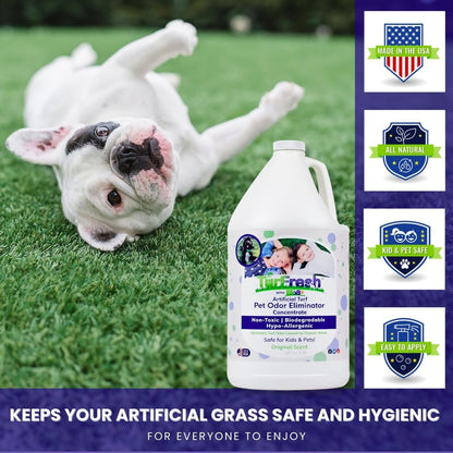 BioS+ Artificial Turf Pet Odor Eliminator – Enzyme Concentrate for Dog Urine and Poop – Outdoor Deodorizer Safe for Kids, Pets and Plants – Non-Toxic Formula, 1 Gallon