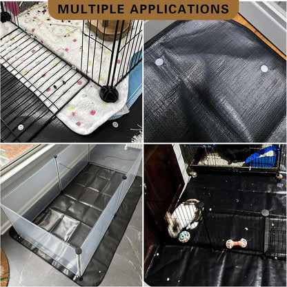 Waterproof Pet Playpen Mat, Reusable Cage Liner, Animals Habitat Protection