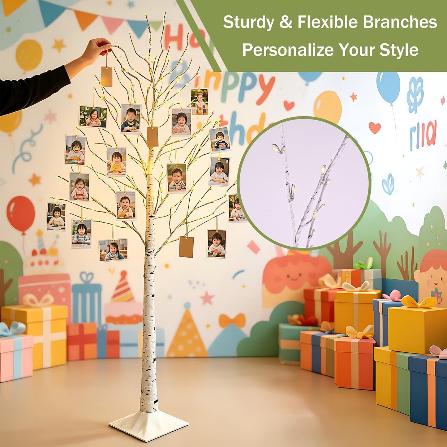 2-Pack 6FT Lighted Birch Tree with Timer, Total 520 LED Tree Lights | Aesthetic Pre-lit Artificial Twig Trees Plug in, Waterproof Fairy Light Tree for Room, Party, Christmas, Indoor Outdoor Decor