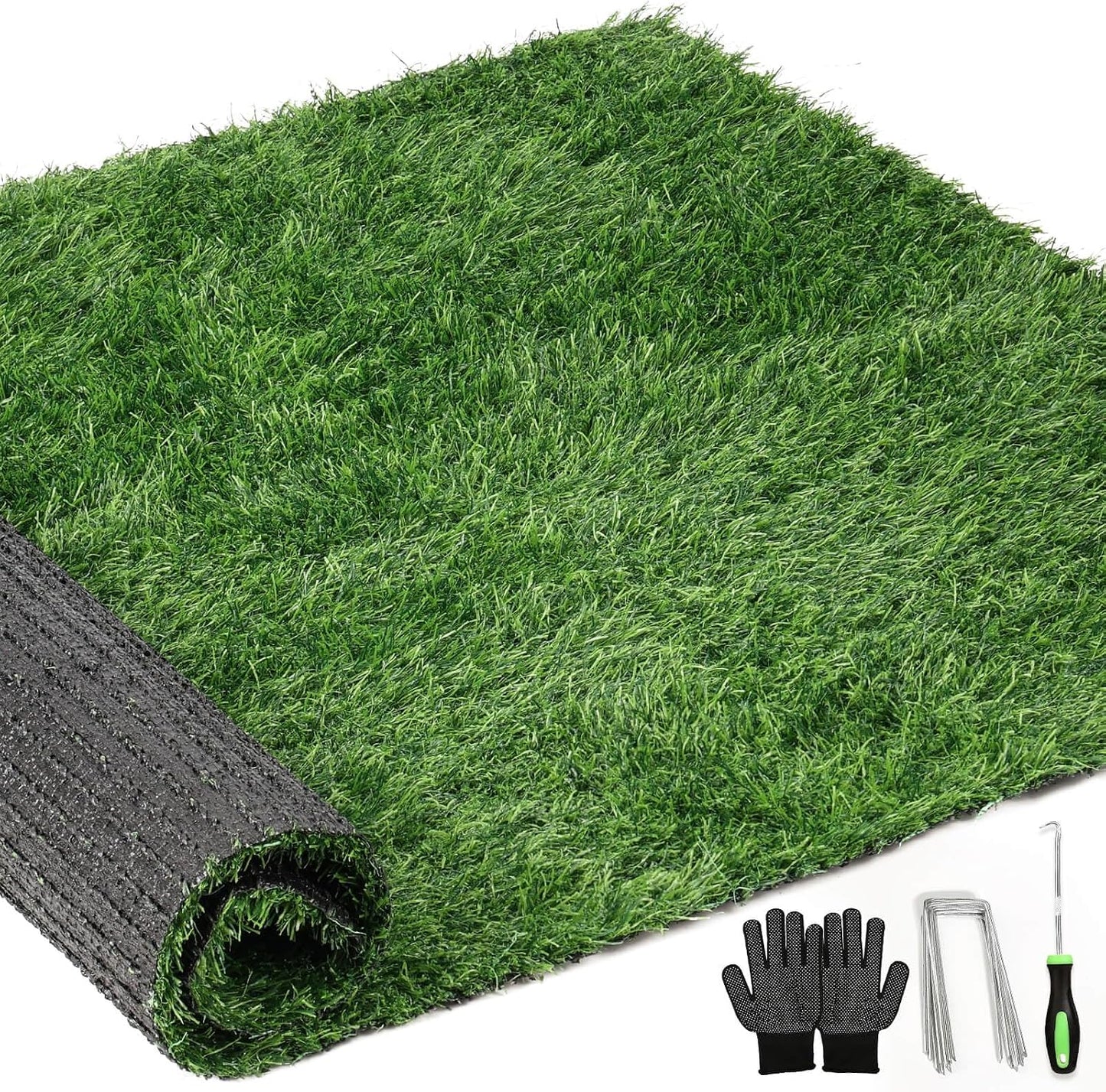 Artificial Grass Rug 2.6x3.3 FT, Synthetic Turf with Drainage Holes, for Patio, Balcony, Backyard, Dog Potty Training, Indoor Outdoor Lawn Carpet