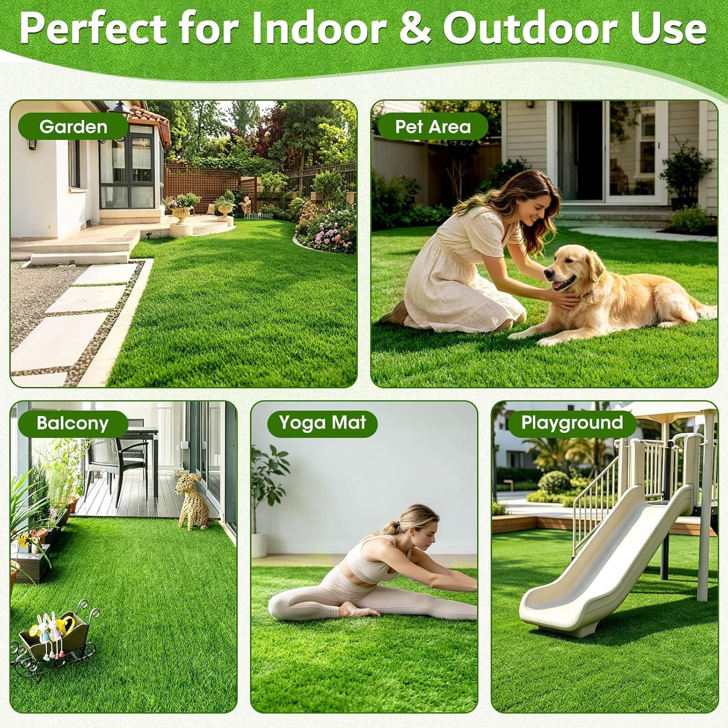 Artificial Grass Rug 2.6x3.3 FT, Synthetic Turf with Drainage Holes, for Patio, Balcony, Backyard, Dog Potty Training, Indoor Outdoor Lawn Carpet