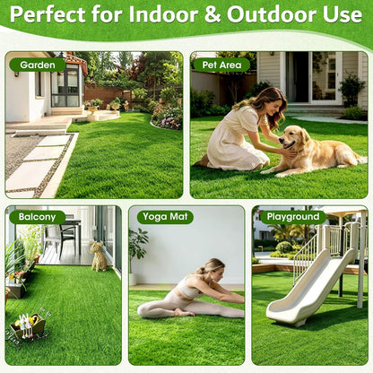 Artificial Grass Rug 2.6x3.3 FT, Synthetic Turf with Drainage Holes, for Patio, Balcony, Backyard, Dog Potty Training, Indoor Outdoor Lawn Carpet
