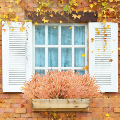 Artificial Flowers for Outdoors UV Resistant, 15 Bundles Fake Flowers Faux Plastic Plants Purple Lavender for Home Office Wedding Garden Porch Window Box Decor