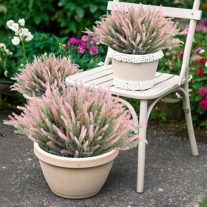 Artificial Flowers for Outdoors UV Resistant, 15 Bundles Fake Flowers Faux Plastic Plants Purple Lavender for Home Office Wedding Garden Porch Window Box Decor