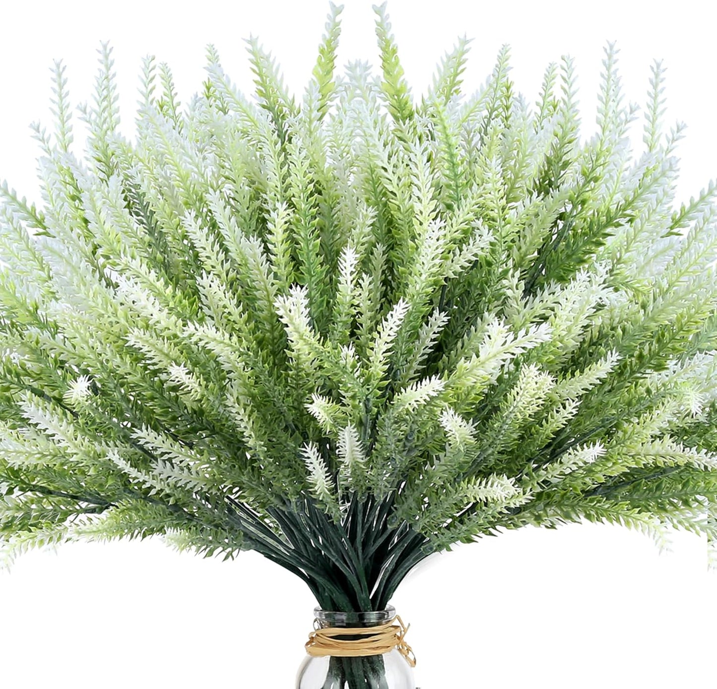 Artificial Flowers for Outdoors UV Resistant, 15 Bundles Fake Flowers Faux Plastic Plants Purple Lavender for Home Office Wedding Garden Porch Window Box Decor