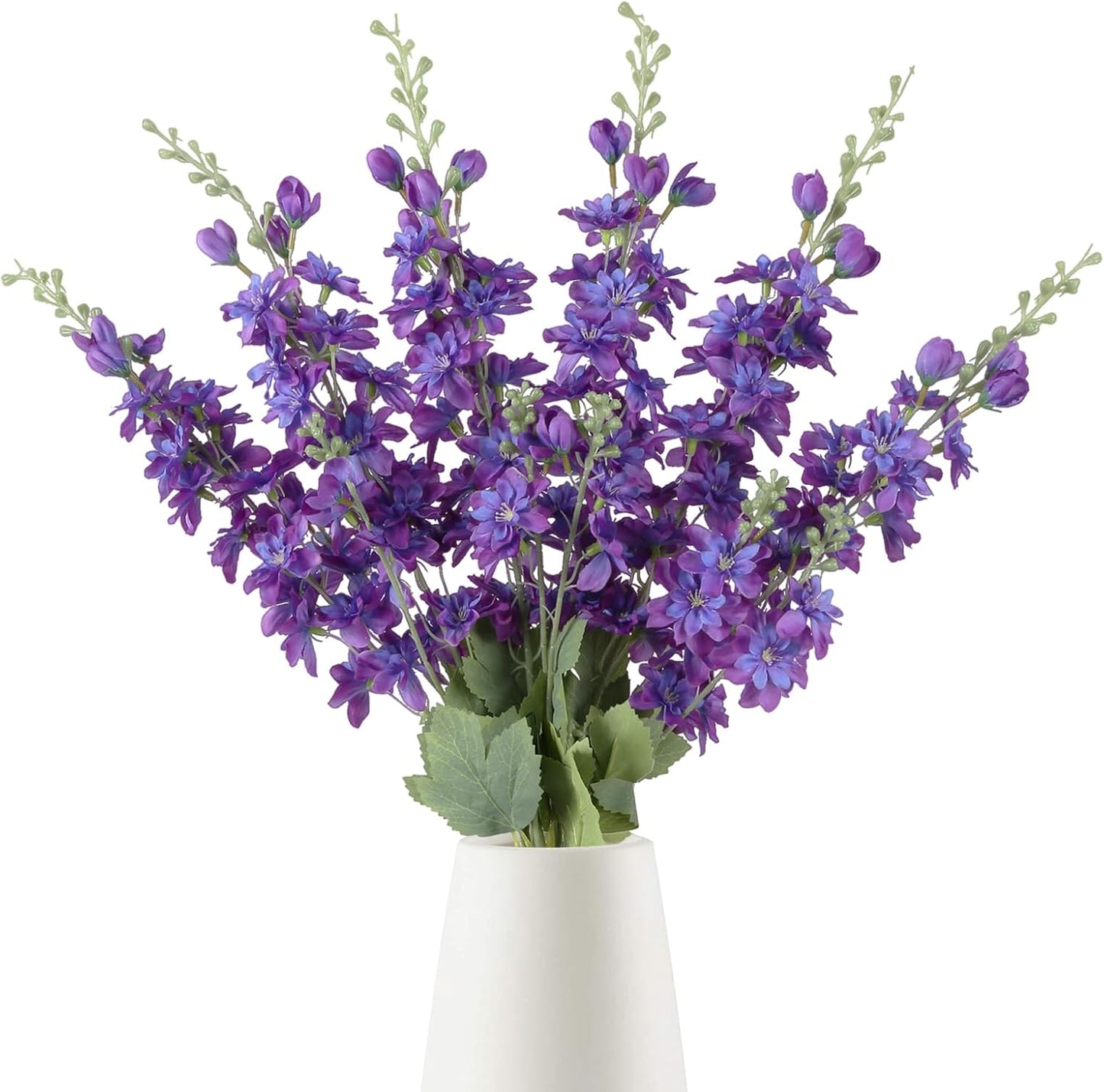 6PCS Blue Delphinium Artificial Flowers 33" Larkspur Silk Flowers for Tall Vase Long Stem Fake Blue Flowers for Wedding Centerpieces Faux Flowers for Home Decor Indoor (Blue)