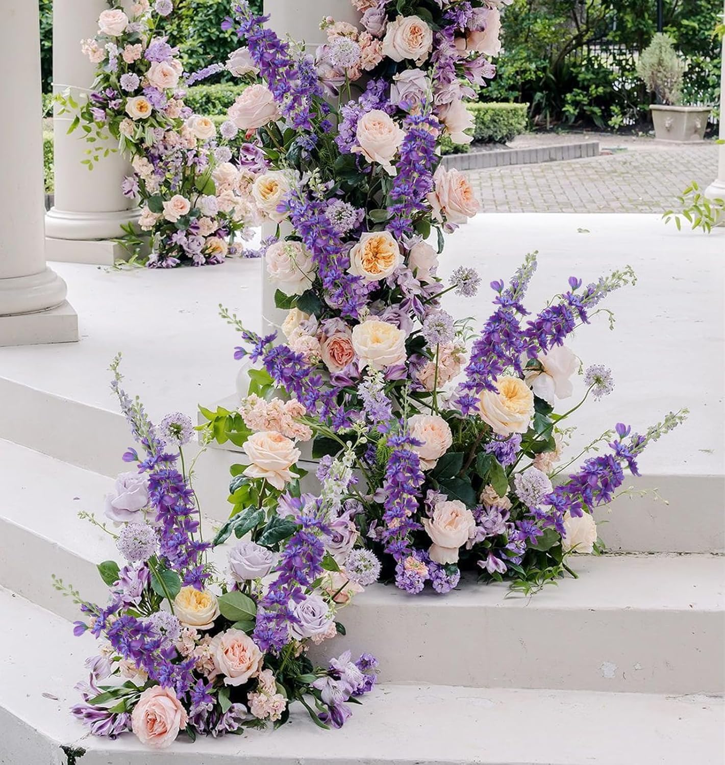 6PCS Blue Delphinium Artificial Flowers 33" Larkspur Silk Flowers for Tall Vase Long Stem Fake Blue Flowers for Wedding Centerpieces Faux Flowers for Home Decor Indoor (Blue)