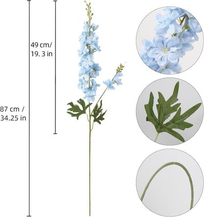 6PCS Blue Delphinium Artificial Flowers 33" Larkspur Silk Flowers for Tall Vase Long Stem Fake Blue Flowers for Wedding Centerpieces Faux Flowers for Home Decor Indoor (Blue)