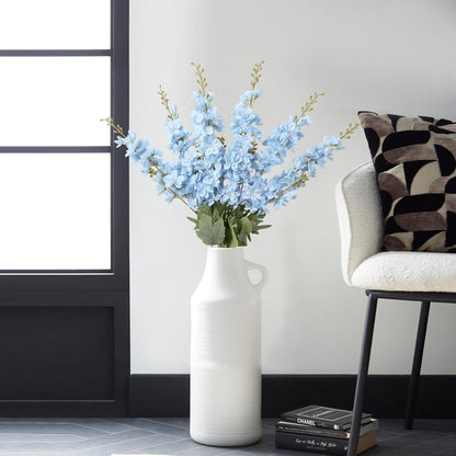 6PCS Blue Delphinium Artificial Flowers 33" Larkspur Silk Flowers for Tall Vase Long Stem Fake Blue Flowers for Wedding Centerpieces Faux Flowers for Home Decor Indoor (Blue)