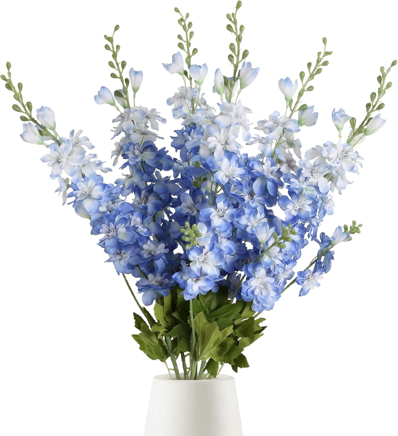 6PCS Blue Delphinium Artificial Flowers 33" Larkspur Silk Flowers for Tall Vase Long Stem Fake Blue Flowers for Wedding Centerpieces Faux Flowers for Home Decor Indoor (Blue)