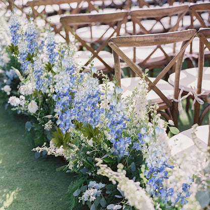 6PCS Blue Delphinium Artificial Flowers 33" Larkspur Silk Flowers for Tall Vase Long Stem Fake Blue Flowers for Wedding Centerpieces Faux Flowers for Home Decor Indoor (Blue)