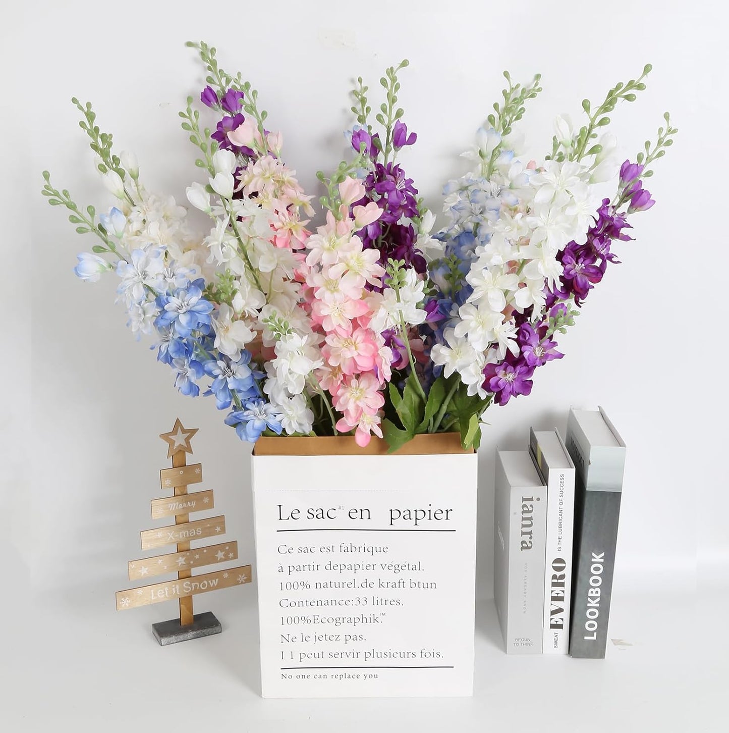 6PCS Blue Delphinium Artificial Flowers 33" Larkspur Silk Flowers for Tall Vase Long Stem Fake Blue Flowers for Wedding Centerpieces Faux Flowers for Home Decor Indoor (Blue)